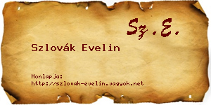 Szlovák Evelin névjegykártya